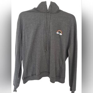 Rebellious One Juniors Pullover Hoodie Gray Size Mediun